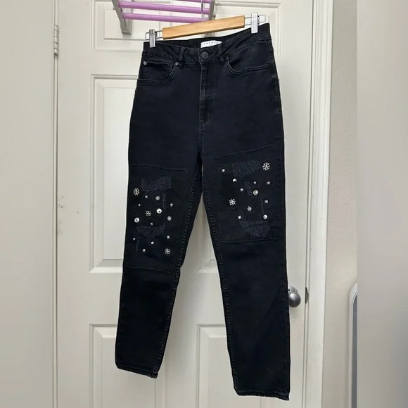 Sandro Paris Rudie Studded High Waisted Jeans - Picture 2 of 9